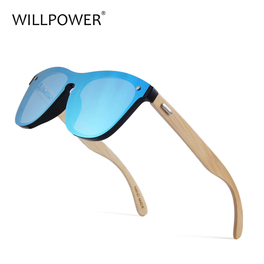 WILLPOWER Bamboo солнцезащитные очки для женщин 2018 Ретро зеркальные линзы мужские