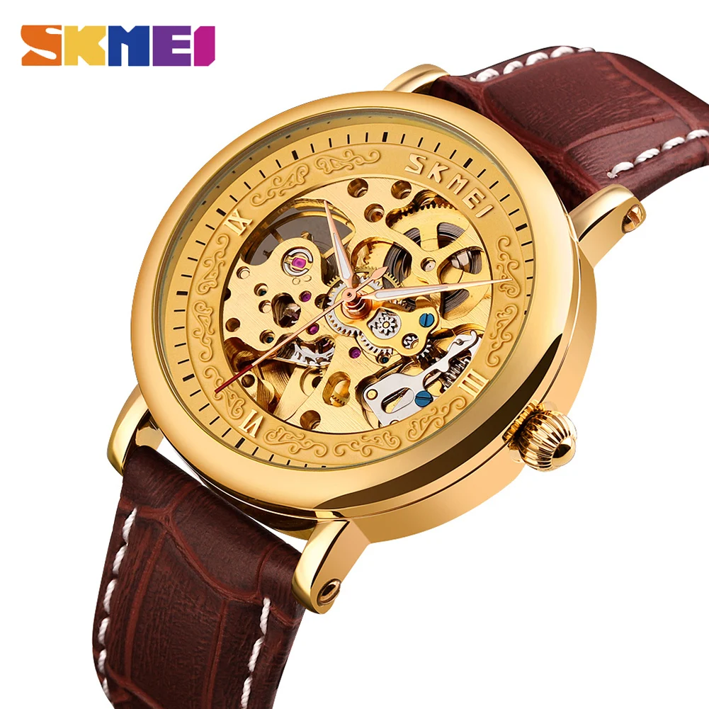 SKMEI Mens Automatic Watches Simple Hollow Big Dial Mechanical Men Wristwatch Waterproof Leather Strap Male reloj hombre 9229
SKMEI Mens Automatic Watches Simple Hollow Big Dial Mechanical Men Wristwatch Waterproof Leather Strap Male reloj hombre 9229