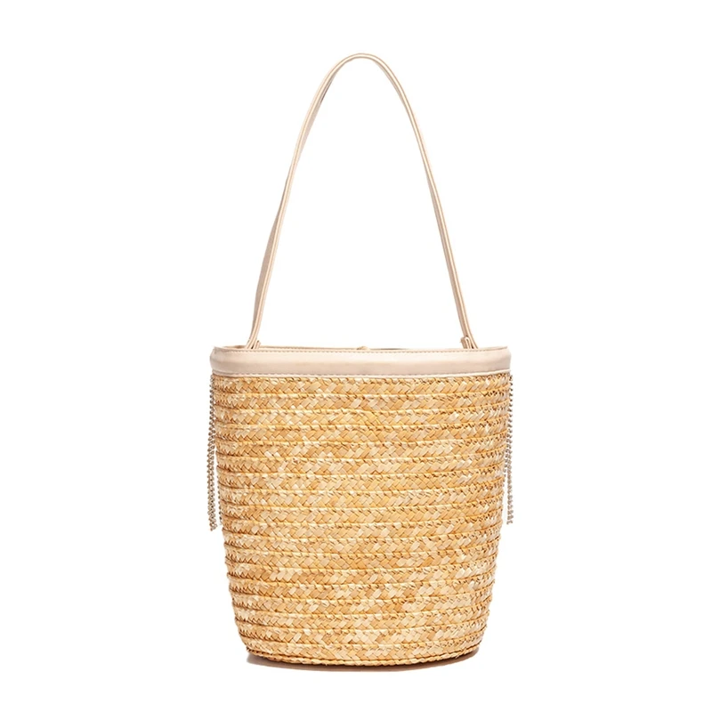 Rhinestone Tassel Bucket Beach Bag For Women 2021 New Summer Designer Hand Woven Natural Rattan Bags Ladies Straw Bags
Rhinestone Tassel Bucket Beach Bag For Women 2021 New Summer Designer Hand Woven Natural Rattan Bags Ladies Straw Bags