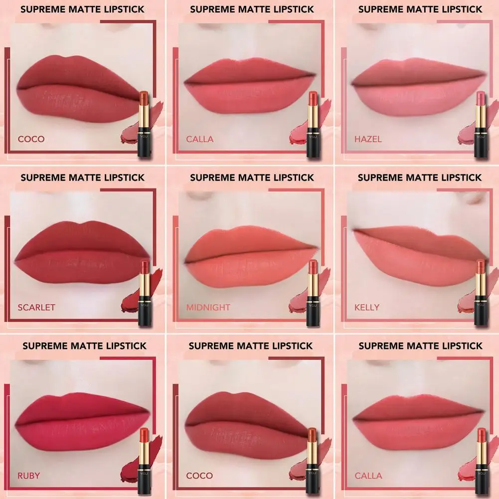 3.2g Matte Lipstick Stylish Rich Color Silky Lipstick Non-Faded Non-stick Cup Lipstick
3.2g Matte Lipstick Stylish Rich Color Silky Lipstick Non-Faded Non-stick Cup Lipstick