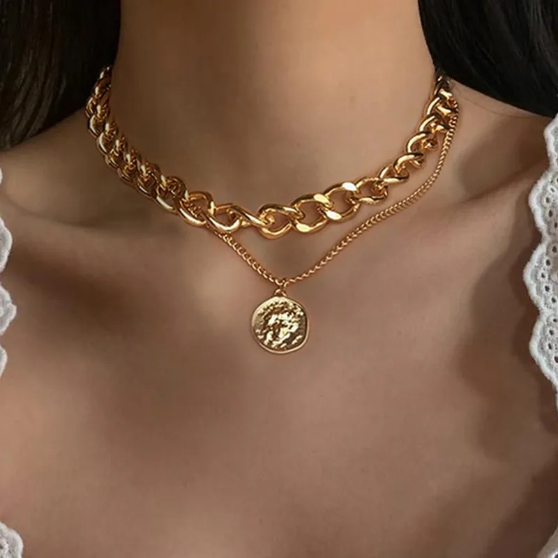 2020 New Vintage Geometric Double-layer Pendant Necklaces for Women Trendy Alloy Golden Color Clavicle Chain Female Jewelry
2020 New Vintage Geometric Double-layer Pendant Necklaces for Women Trendy Alloy Golden Color Clavicle Chain Female Jewelry
