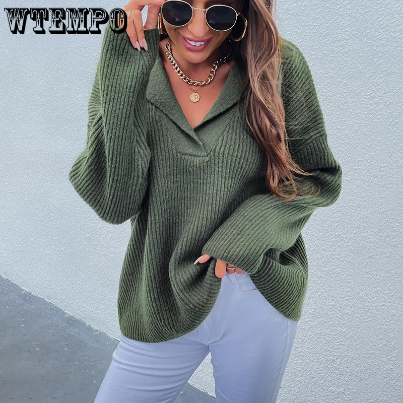 2022 Autumn Winter Polo Sweater Pullover Women Long Sleeve Oversize V-neck Neck Basic Sweater Top Crop Sweater
2022 Autumn Winter Polo Sweater Pullover Women Long Sleeve Oversize V-neck Neck Basic Sweater Top Crop Sweater