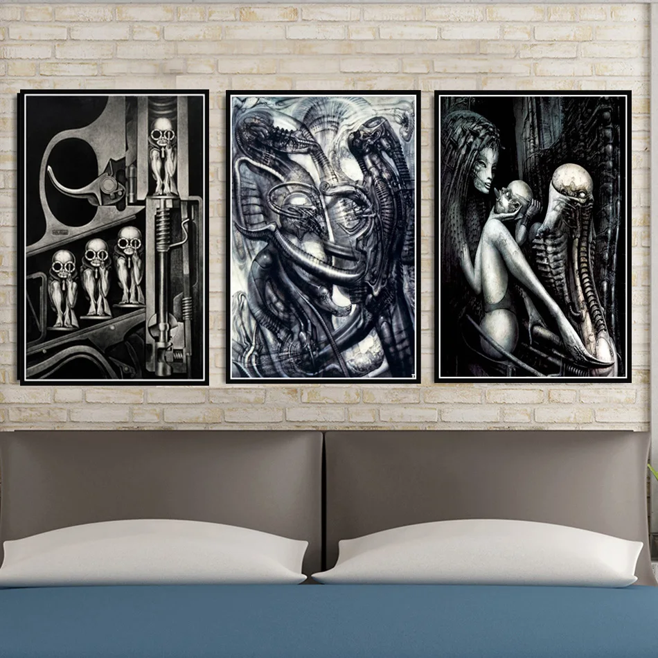 Плакат и принты Hr Giger Li II инопланетянин ужас искусство Ретро Живопись настенное