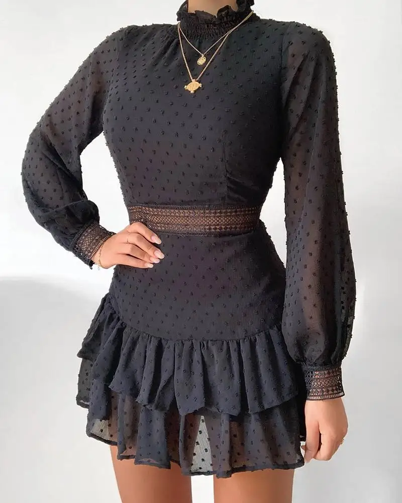 Fashion Women Sexy Black Mesh Swiss Dot Mini Dress Clubwear party Dress Lace Puff Sleeve Sheer Mesh Ruched Dress
Fashion Women Sexy Black Mesh Swiss Dot Mini Dress Clubwear party Dress Lace Puff Sleeve Sheer Mesh Ruched Dress