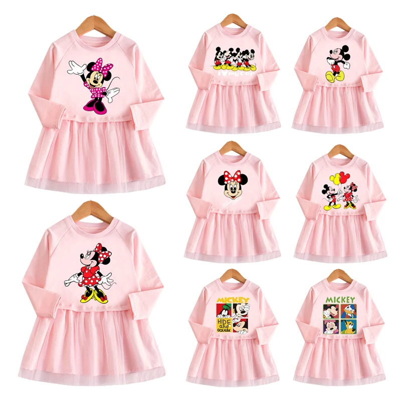 Spring Kids Girls Clothing Mickey Minnie Mouse Long Sleeve Cartoon Print Casual Mesh Dress Princess Dresses Children Costume
Spring Kids Girls Clothing Mickey Minnie Mouse Long Sleeve Cartoon Print Casual Mesh Dress Princess Dresses Children Costume
