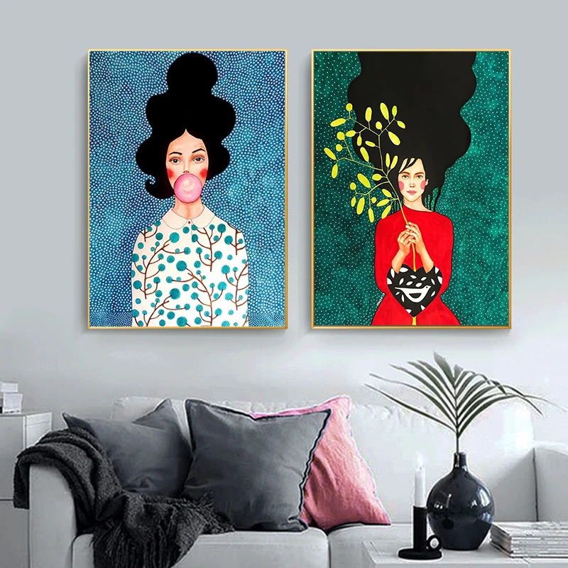 Vintage Abstract Girl Hair Flower Women Wall Art Canvas Painting Fashion Nordic Poster Wall Pictures For Living Room Unframed
Vintage Abstract Girl Hair Flower Women Wall Art Canvas Painting Fashion Nordic Poster Wall Pictures For Living Room Unframed
