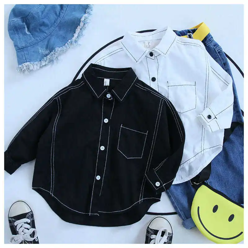 Children's long-sleeved tops baby boys cotton shirts loose style, all-match spring and autumn Fashion all-match sewing thread
Children's long-sleeved tops baby boys cotton shirts loose style, all-match spring and autumn Fashion all-match sewing thread