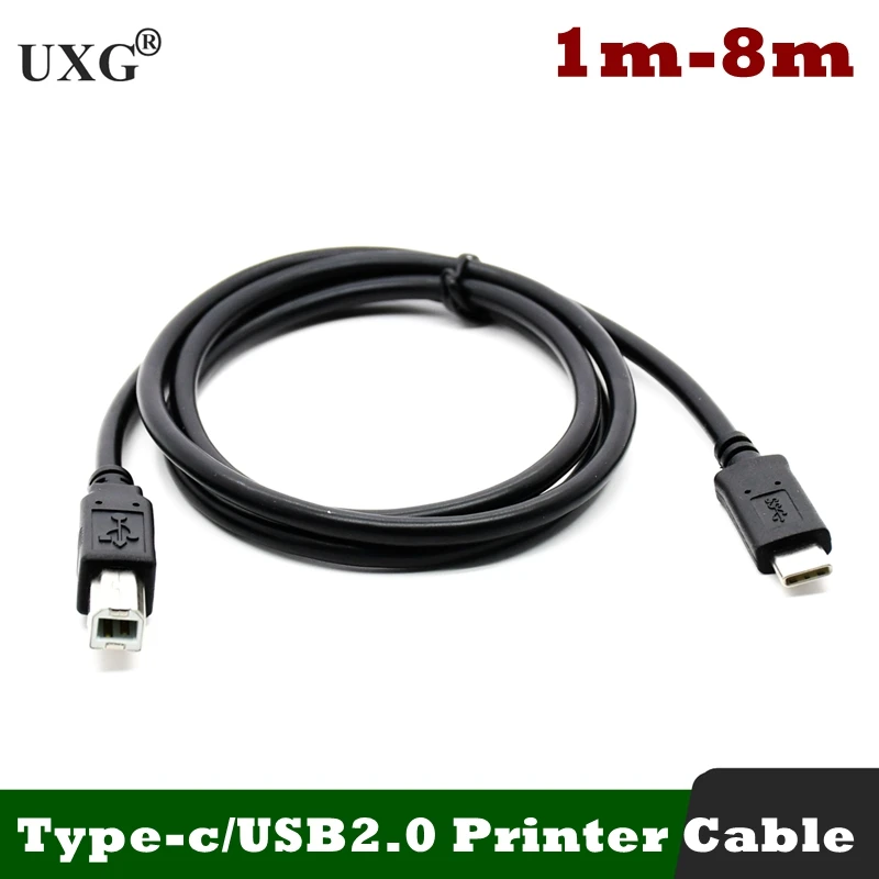 8 м 5 3 1 USB-C Тип-c принтом кабель Тип USB к B со штыревыми соединителями на обоих концах