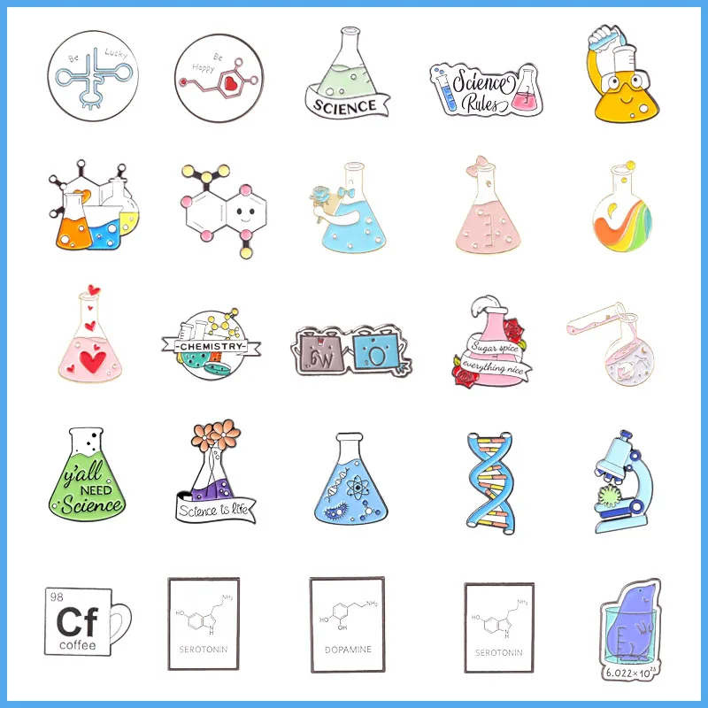 Creative Chemistry Molecular Beaker Equation Metal Enamel Brooch Cartoon Microscope Love Test Tube Bottle Badge Pin Jewelry
Creative Chemistry Molecular Beaker Equation Metal Enamel Brooch Cartoon Microscope Love Test Tube Bottle Badge Pin Jewelry