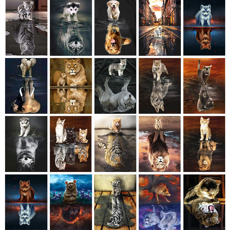 5D Diamond Painting Kit Animal Reflection Lion Tiger Full Round With AB Drill Embroidery Mosaic Picture DIY Home Decoration Gift
5D Diamond Painting Kit Animal Reflection Lion Tiger Full Round With AB Drill Embroidery Mosaic Picture DIY Home Decoration Gift