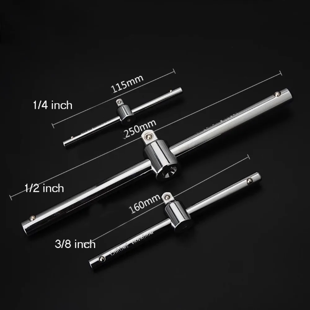 1/4" 3/8" 1/2" Drive Socket Wrench Extension Sliding Bar T-handle Socket Extension Connection For Ratchet Driver Auto Repair
1/4" 3/8" 1/2" Drive Socket Wrench Extension Sliding Bar T-handle Socket Extension Connection For Ratchet Driver Auto Repair