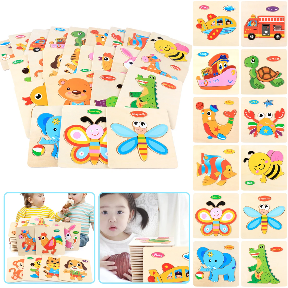 3D Puzzle Wooden Toys Cartoon Animal Vehicle Shaped Jigsaw Puzzle Kids Early Learning Preschool Educational Gift Montessori Toy
3D Puzzle Wooden Toys Cartoon Animal Vehicle Shaped Jigsaw Puzzle Kids Early Learning Preschool Educational Gift Montessori Toy
