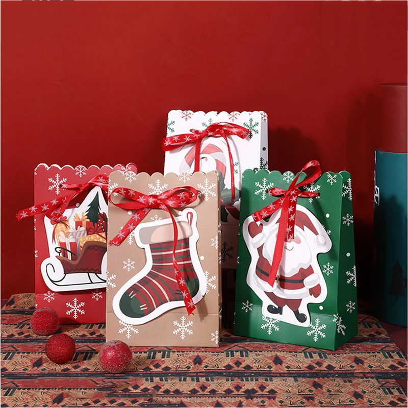 5 Pcs Christmas Candy Bags Festive Xmas Gift Boxes Goodie Paper Boxes With Ribbons Lightweight Portable Candy Cookies Bag
5 Pcs Christmas Candy Bags Festive Xmas Gift Boxes Goodie Paper Boxes With Ribbons Lightweight Portable Candy Cookies Bag