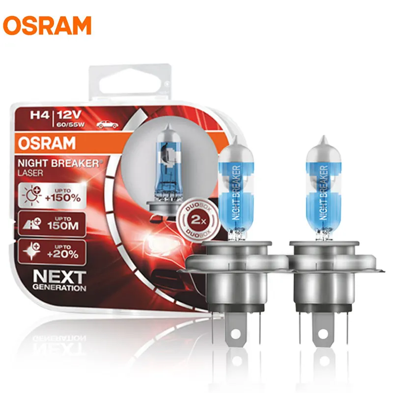 Галогенная лампа для автомобильных фар OSRAM H1 H3 H4 H7 H8 H11 HB3(9005) HB4(9006) 12 В с яркостью