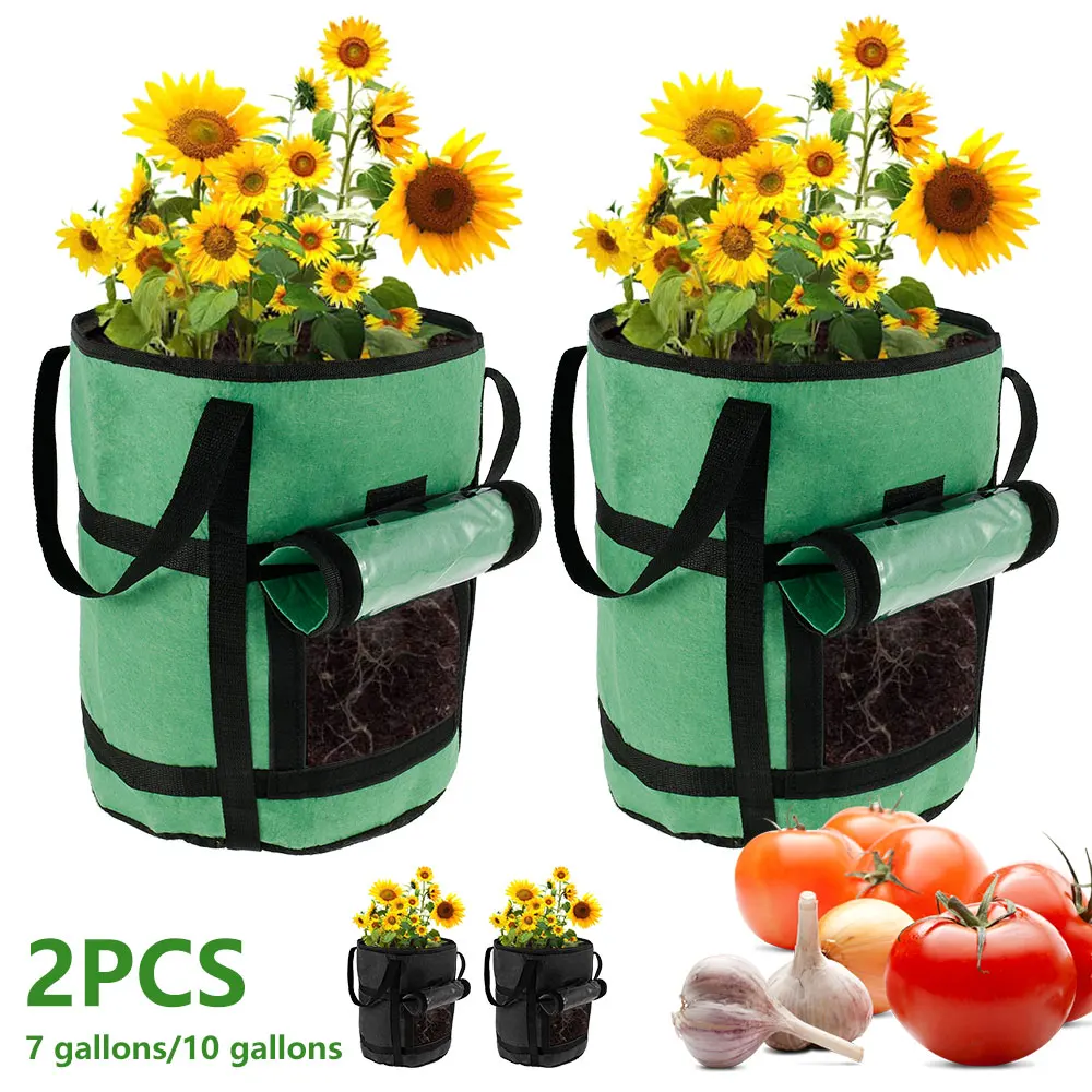 Potato Grow Bags Reusable Tomato Vegetable Garden Planters Plant Container Pot Non-woven Fabric Moisturizing Vertical Garden bag
Potato Grow Bags Reusable Tomato Vegetable Garden Planters Plant Container Pot Non-woven Fabric Moisturizing Vertical Garden bag