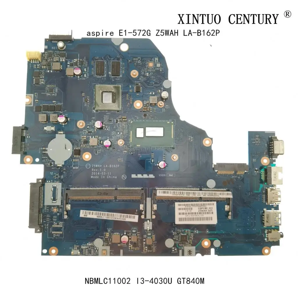 NBMLC11002 NB.MLC11.002 For Acer aspire E1-572G Laptop Motherboard Z5WAH LA-B162P W/ I3-4030U N15S-GT-S-A2 100% tested working
NBMLC11002 NB.MLC11.002 For Acer aspire E1-572G Laptop Motherboard Z5WAH LA-B162P W/ I3-4030U N15S-GT-S-A2 100% tested working
