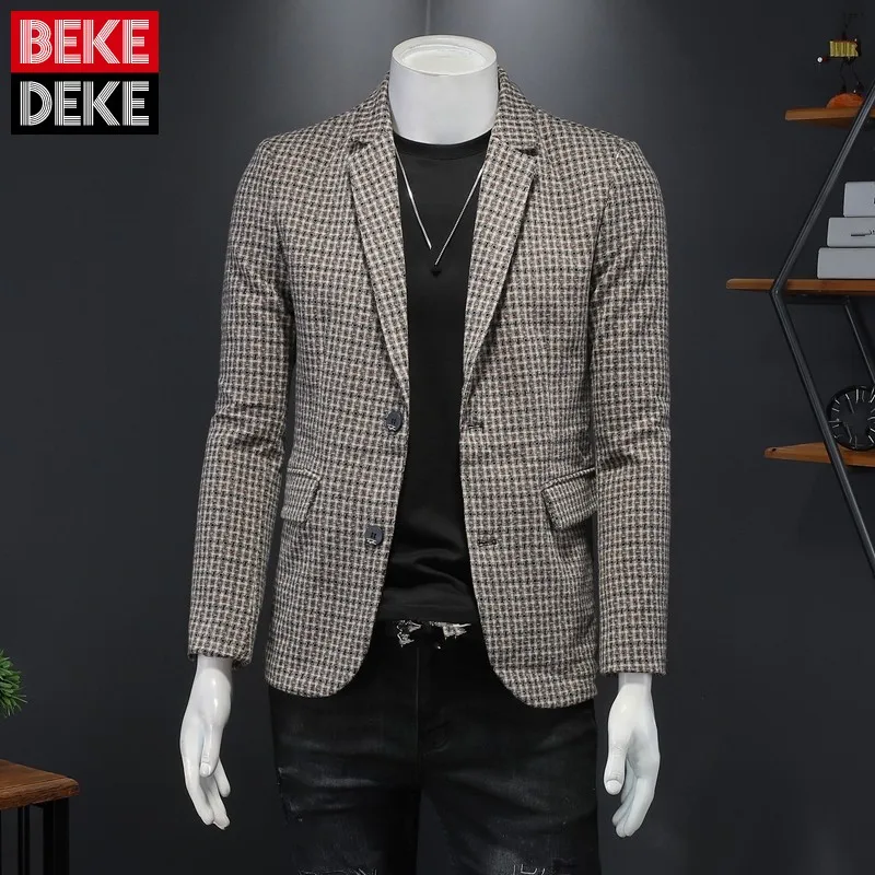 British Style Mens New Plaid Spliced Large Size Slim Casual Suit Jackets Notched Single Breasted Pockets Thin Korean Style Coat
British Style Mens New Plaid Spliced Large Size Slim Casual Suit Jackets Notched Single Breasted Pockets Thin Korean Style Coat