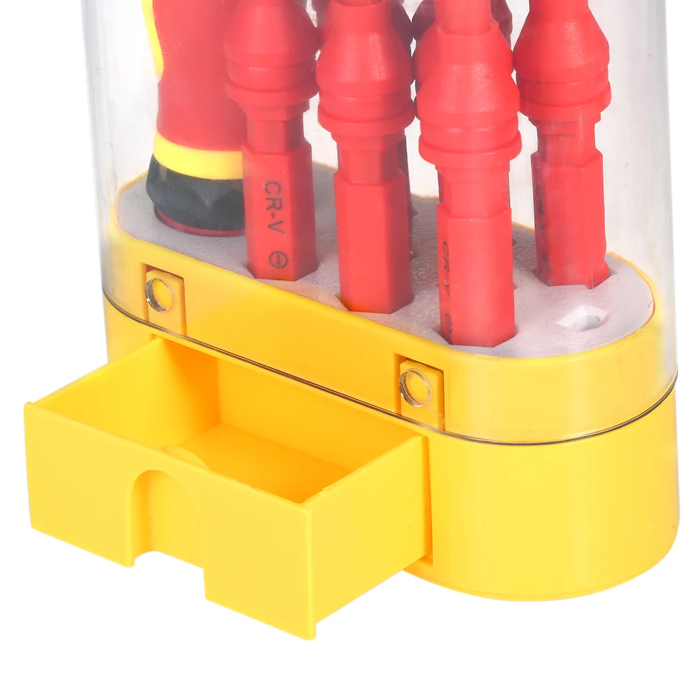 10pcs 500V Multi-functional Insulated Screwdrivers Set with Magnetics Slotted Torx Bits and Test Pencil Electrical Work Fix Tool
10pcs 500V Multi-functional Insulated Screwdrivers Set with Magnetics Slotted Torx Bits and Test Pencil Electrical Work Fix Tool