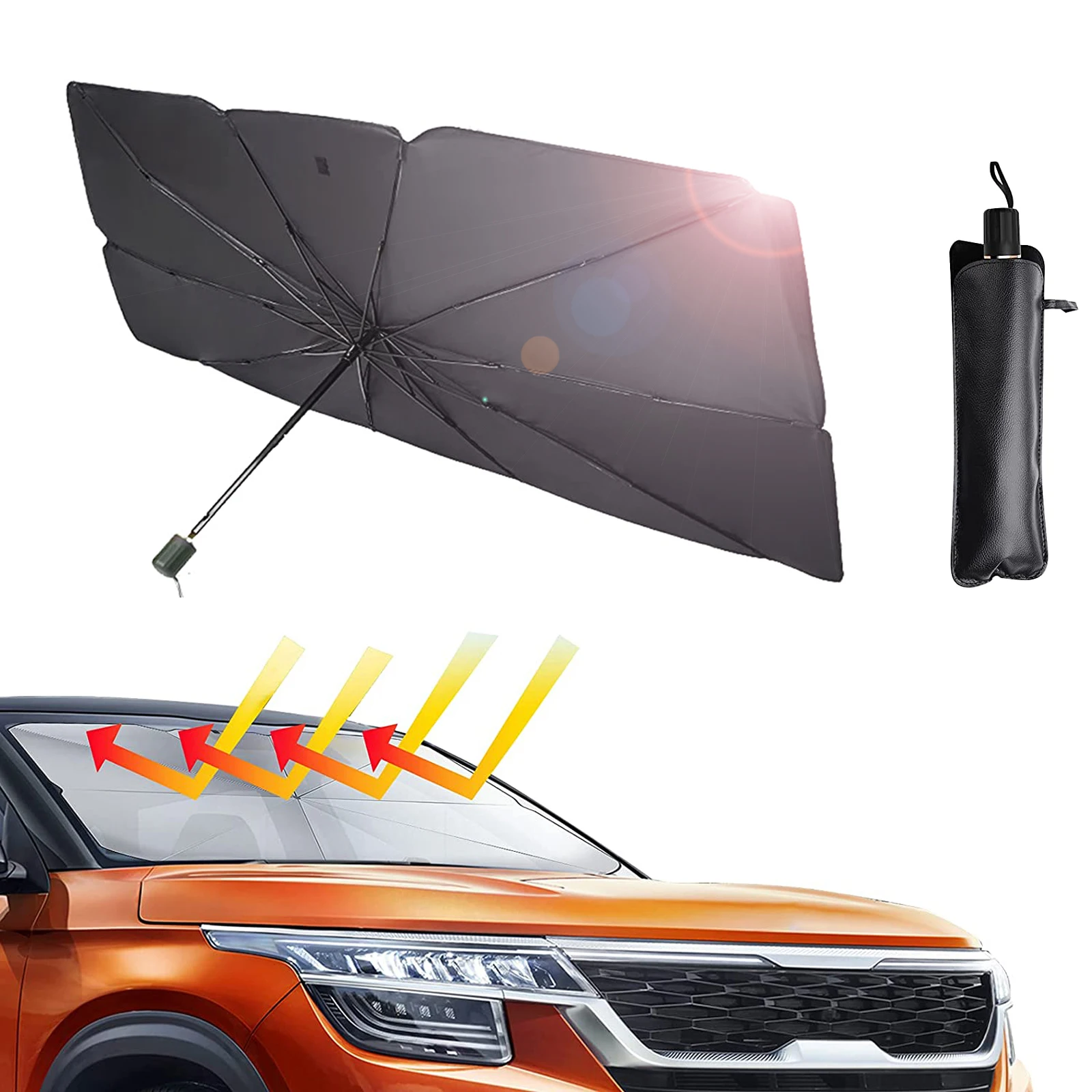 135cm/117cm Foldable Portable Car Windshield Sun Shade Umbrella UV Cover Sunshade Parasol Front Window Visor Interior Protection
135cm/117cm Foldable Portable Car Windshield Sun Shade Umbrella UV Cover Sunshade Parasol Front Window Visor Interior Protection