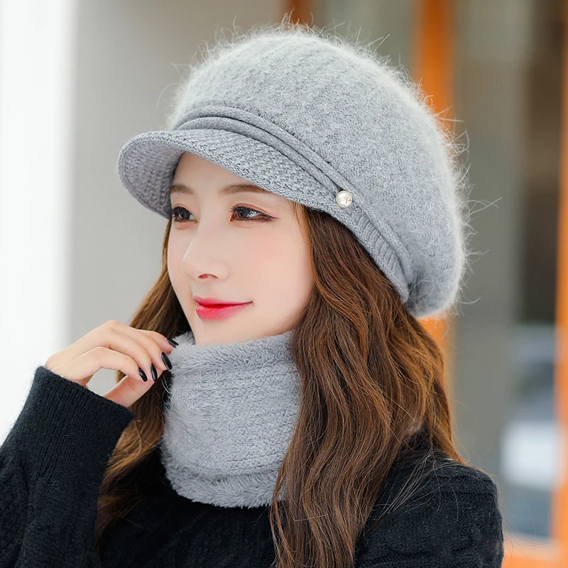 Brand Winter Warm Women Beanies Scarf Set Rabbit Fur Fashion Beret Hat Girls Plus Velvet Wool knitted Skullies Mom Hat
Brand Winter Warm Women Beanies Scarf Set Rabbit Fur Fashion Beret Hat Girls Plus Velvet Wool knitted Skullies Mom Hat