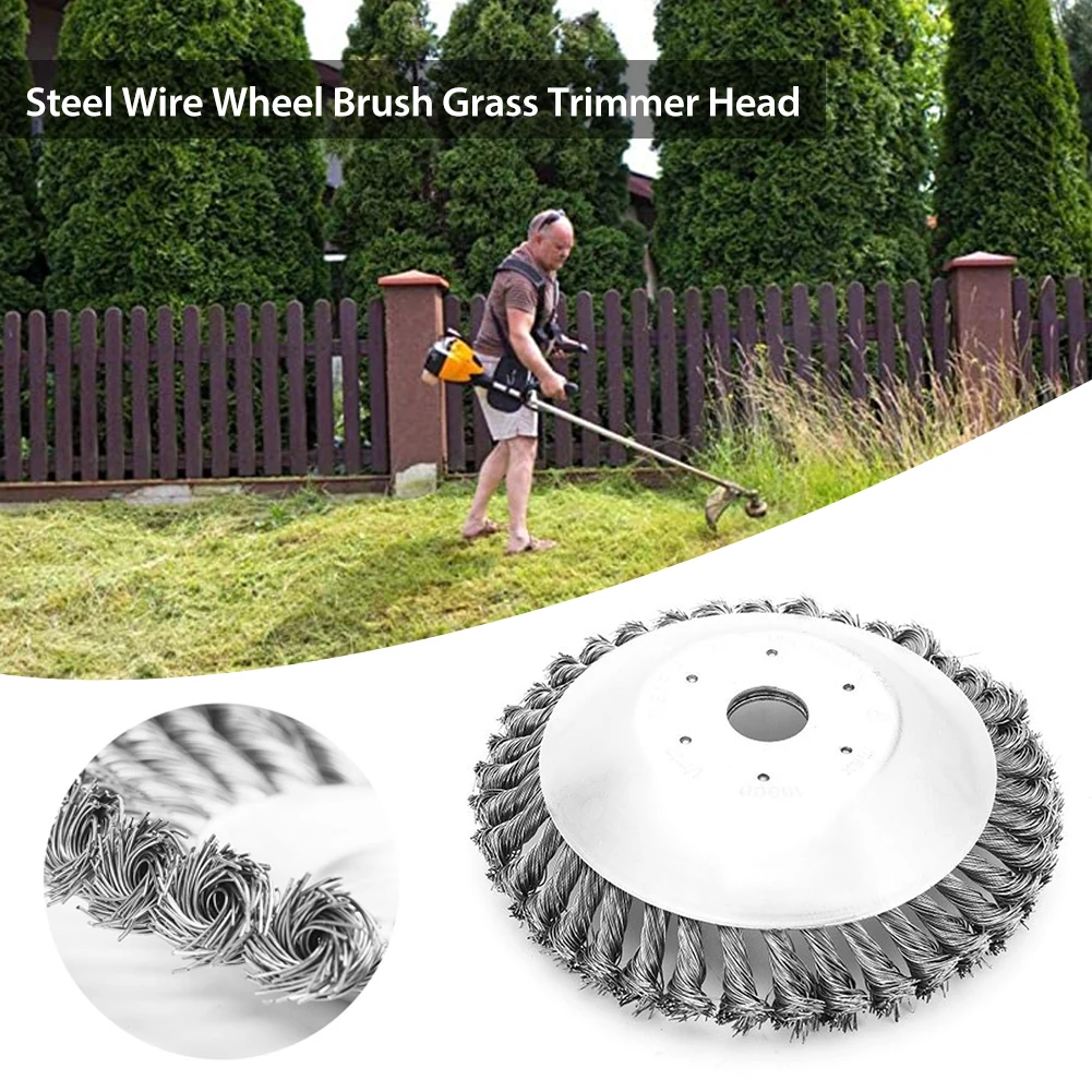 

6/8inch Steel Wire Wheel Grass Trimmer Head Garden Weed Rusting Brush Cutter Lawn Mower Wire Dust Removal Weeding Trimming Head