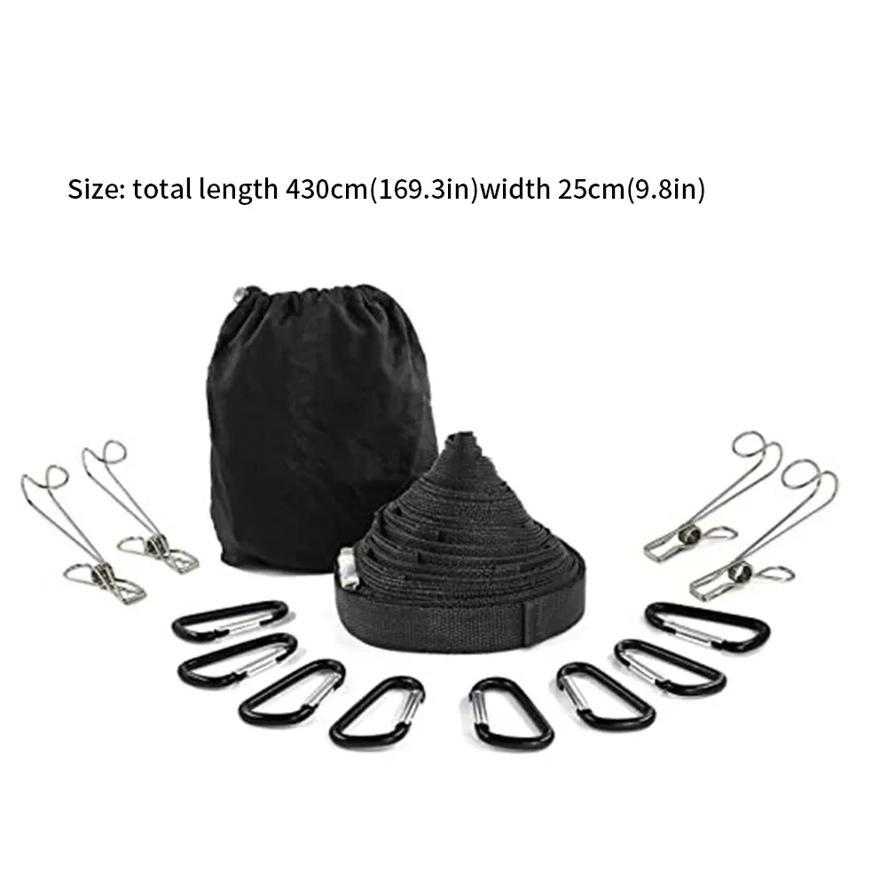 14pcs 4.3M Outdoor Hanging Pope Multifunctional Ribbon Nylon Hang Clothesline With Storage Bag For Hiking Picnic Camping Cooking
14pcs 4.3M Outdoor Hanging Pope Multifunctional Ribbon Nylon Hang Clothesline With Storage Bag For Hiking Picnic Camping Cooking