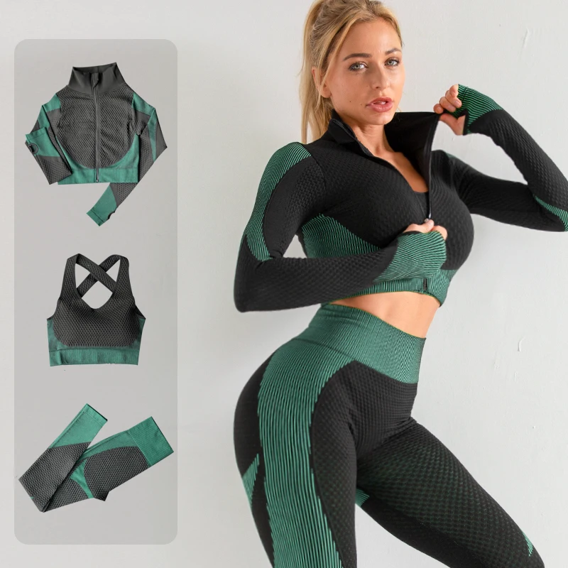 Seamless Women Fitness Sport Yoga Suit Women Yoga Sets Long Sleeve Yoga Clothing Female Sport Gym Suits Wear Running Clothes
Seamless Women Fitness Sport Yoga Suit Women Yoga Sets Long Sleeve Yoga Clothing Female Sport Gym Suits Wear Running Clothes