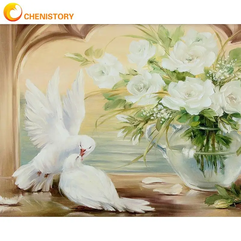 CHENISTORY DIY Full Diamond Painting Pigeon White Flower Full Square Rhinestones Animal Embroidery Cross Stitch Mosaic Home Deco
CHENISTORY DIY Full Diamond Painting Pigeon White Flower Full Square Rhinestones Animal Embroidery Cross Stitch Mosaic Home Deco
