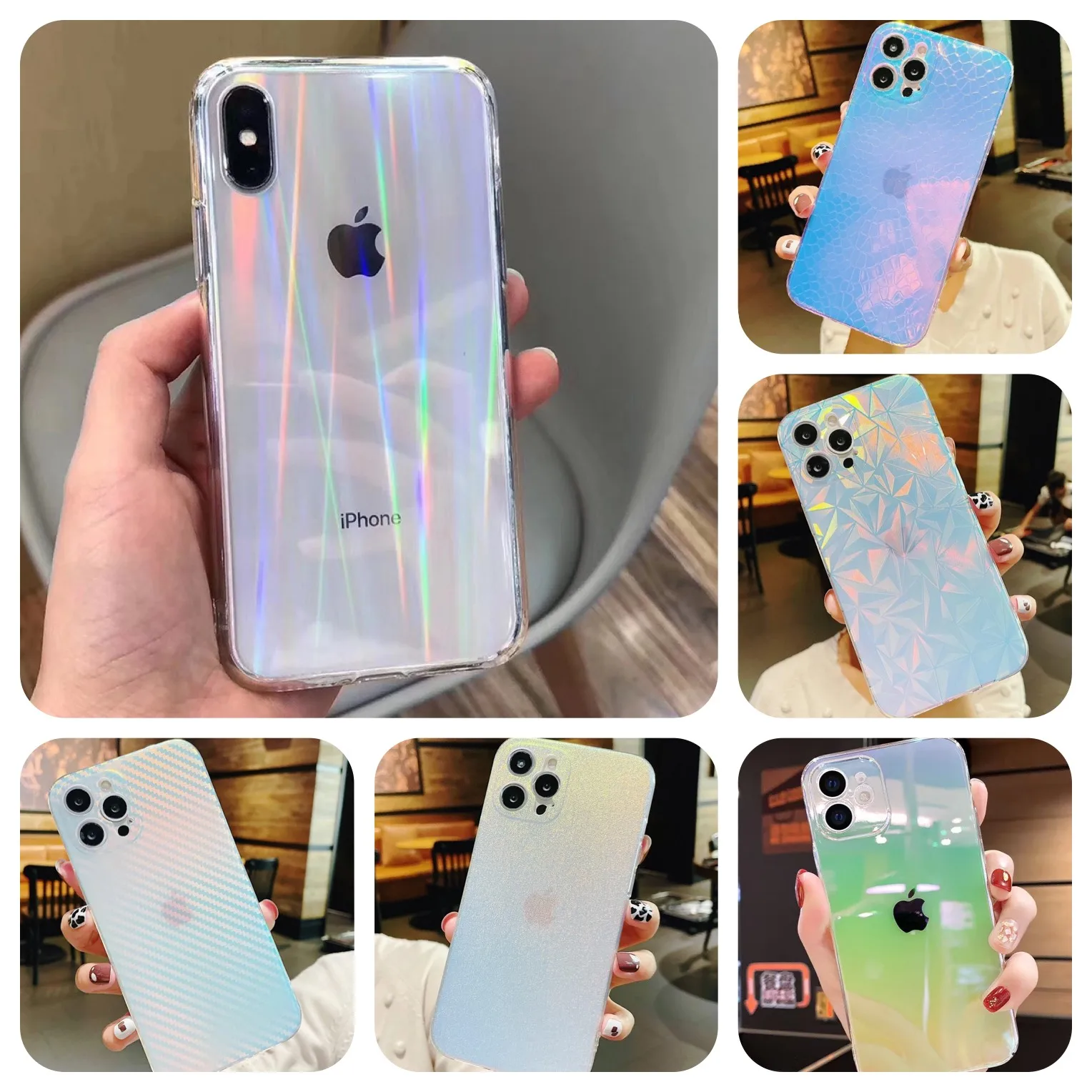 Fashion Gradient Holographic Laser Case for iPhone 13 12 11 ProMax Xr XS Hard Capa Funda for iPhone 8 7 Plus Shimmer Case
Fashion Gradient Holographic Laser Case for iPhone 13 12 11 ProMax Xr XS Hard Capa Funda for iPhone 8 7 Plus Shimmer Case