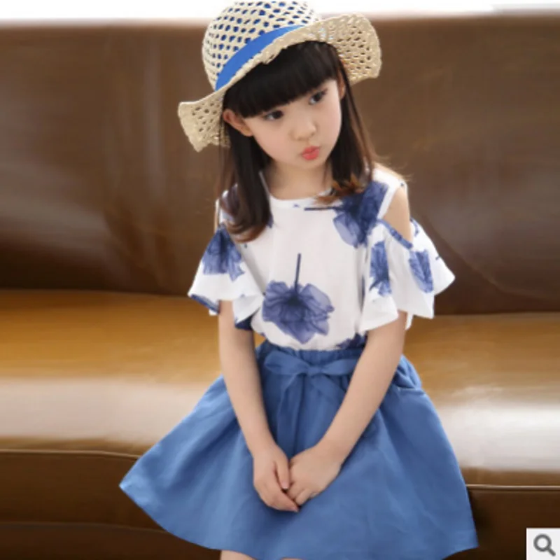 Girls Off-the-Shoulder Clothing Set 2021 New Cool Summer Kids Clothes Bow Cute Children's Skirt Cute Sets 2 Piece Size4-14 ly242
Girls Off-the-Shoulder Clothing Set 2021 New Cool Summer Kids Clothes Bow Cute Children's Skirt Cute Sets 2 Piece Size4-14 ly242