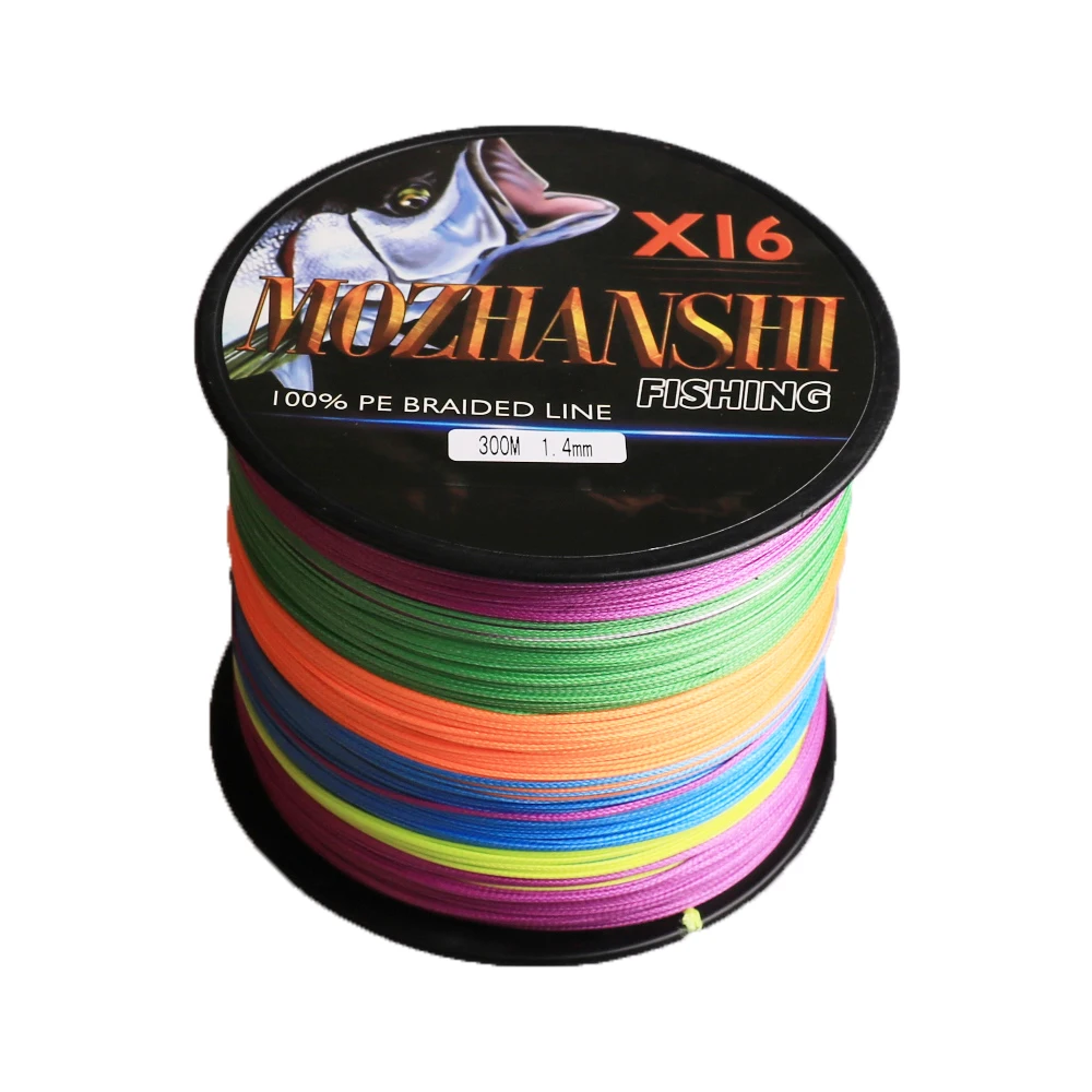 MOZHANSHI 16 прядей 300 м супер сильная 0 мм 2 5 100% PE Braide мультифиламентная рыболовная