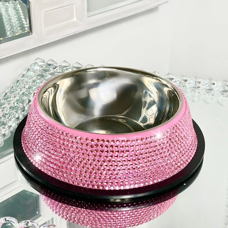 Newly Crystal Pet Bowl Stainless Steel Rhinestone Inlaid Pet Dog Cat Food Water Bowl MK
Newly Crystal Pet Bowl Stainless Steel Rhinestone Inlaid Pet Dog Cat Food Water Bowl MK