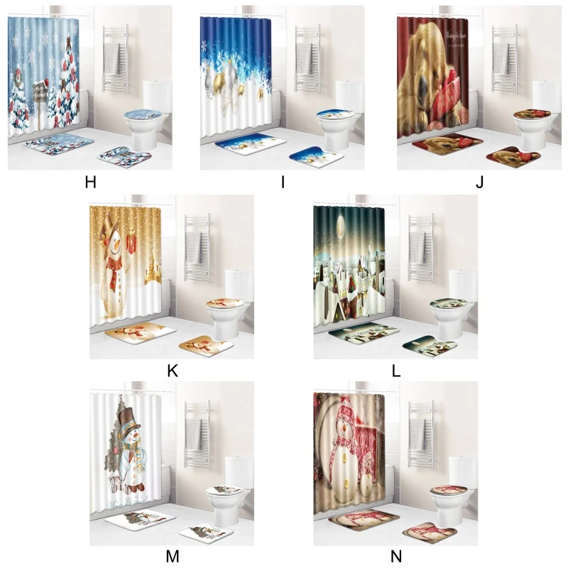 XCX-4 Pcs Shower Curtain Sets With Non-Slip Rugs, Toilet Lid Cover, Bath Mat And 12 Hooks, Durable Waterproof Shower Curtain
XCX-4 Pcs Shower Curtain Sets With Non-Slip Rugs, Toilet Lid Cover, Bath Mat And 12 Hooks, Durable Waterproof Shower Curtain