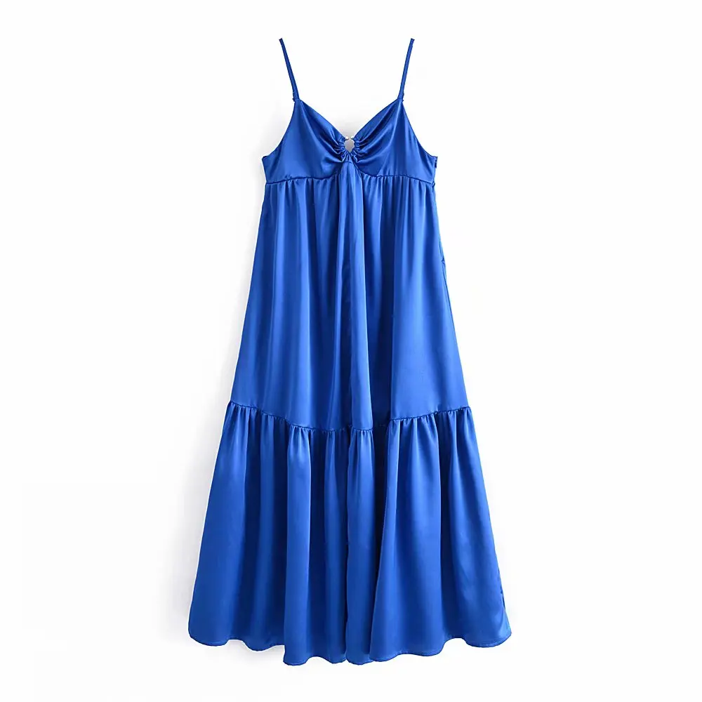 Fashion Women Sexy V Neck Solid Big Swing Sling Midi Dress Ladies Chic Pleats Design Side Zipper Casual Party Vestido
Fashion Women Sexy V Neck Solid Big Swing Sling Midi Dress Ladies Chic Pleats Design Side Zipper Casual Party Vestido