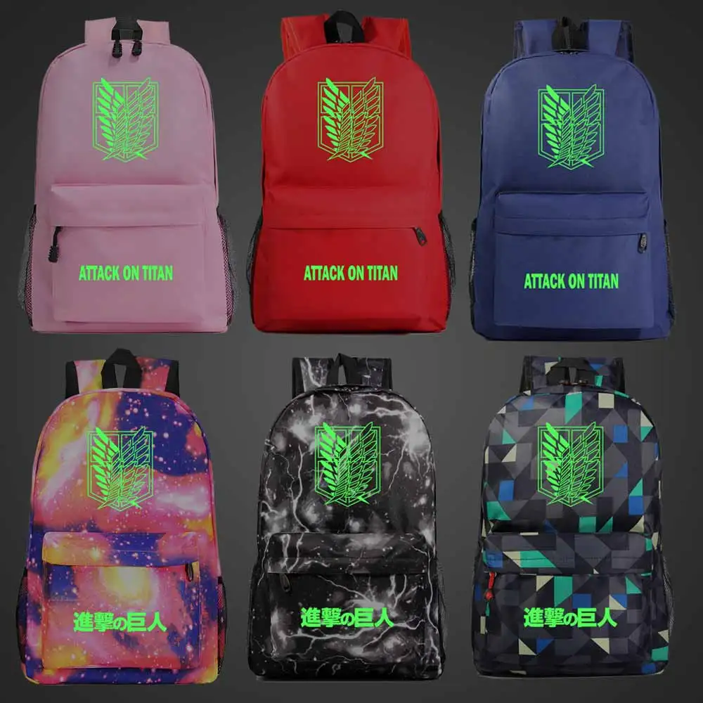 Green Luminous Cartoon Wings Attack On Titan Boy Girl Book School Bag Women Bag Pack Teenagers Schoolbags Men Student Backpack
Green Luminous Cartoon Wings Attack On Titan Boy Girl Book School Bag Women Bag Pack Teenagers Schoolbags Men Student Backpack