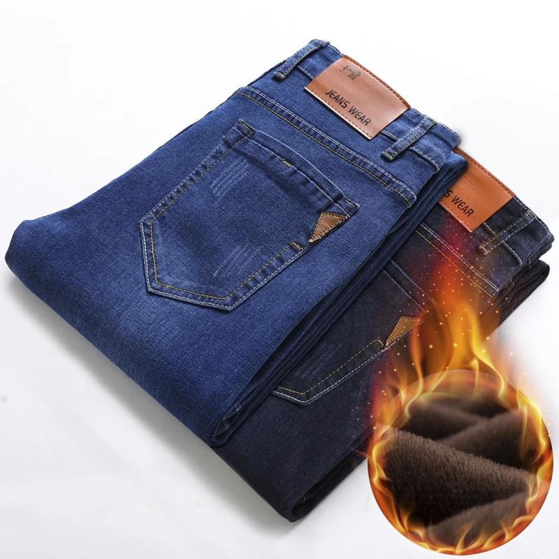 Fashion Streetwear Men'S Fleece Jeans Winter Classic Plus Velvet Thick Denim Trousers Loose Straight Stretch Pants Male Brand
Fashion Streetwear Men'S Fleece Jeans Winter Classic Plus Velvet Thick Denim Trousers Loose Straight Stretch Pants Male Brand