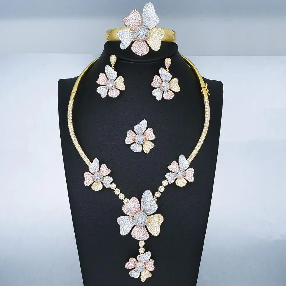 Newness Fashion Luxury Super Boom Flowers African Choker Jewelry Sets Women Wedding Cubic Zircon Dubai Bridal jewelry Set
Newness Fashion Luxury Super Boom Flowers African Choker Jewelry Sets Women Wedding Cubic Zircon Dubai Bridal jewelry Set