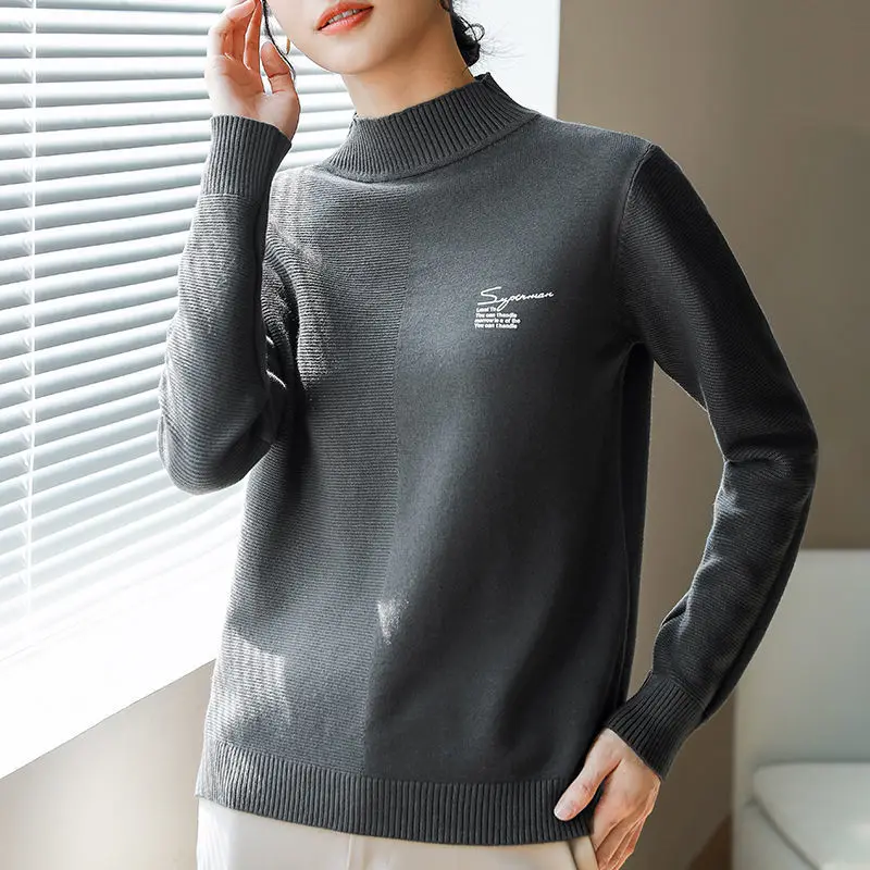 Spring Autumn Women Loose Sweater Half High Collar Lazy Style All-Match Tops Knitwear Ladies Pullover Tops TT0358
Spring Autumn Women Loose Sweater Half High Collar Lazy Style All-Match Tops Knitwear Ladies Pullover Tops TT0358