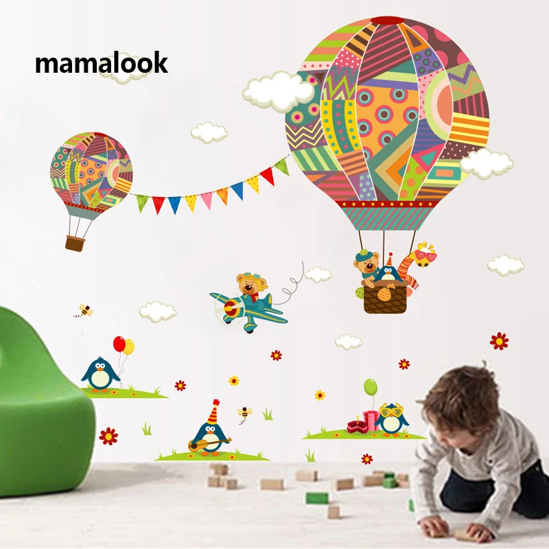 colorful Hot Air Balloon Animal Nursery Room wall sticker Bear Giraffe children 's room cartoon classroom Wall Decals Poster 
colorful Hot Air Balloon Animal Nursery Room wall sticker Bear Giraffe children 's room cartoon classroom Wall Decals Poster