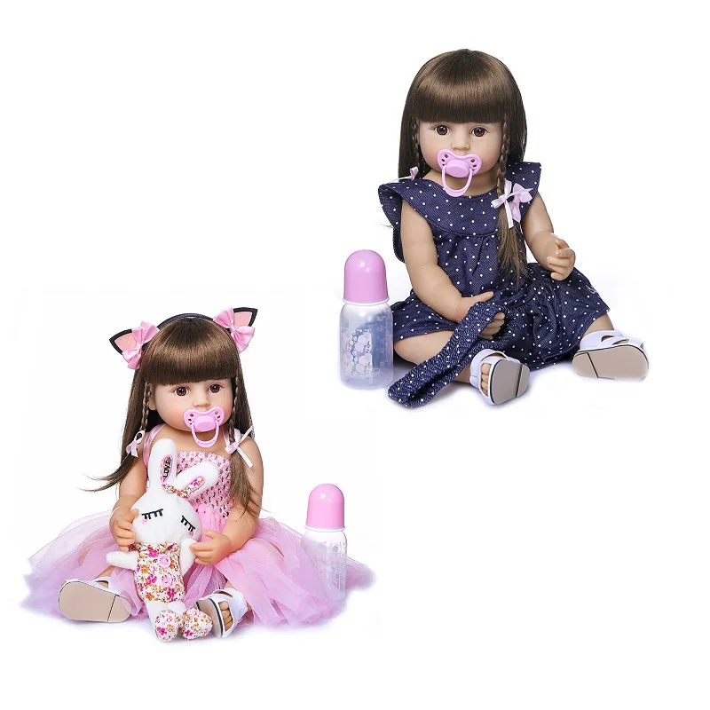 55 см силиконовая кукла для новорожденных близнецов Реалистичная Анатомически