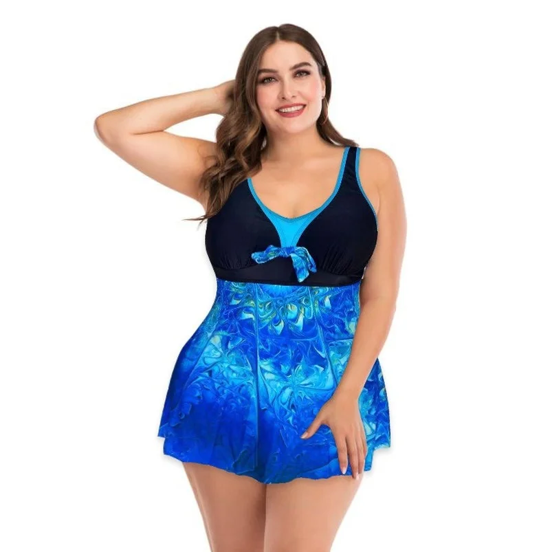 2021 plus size women's ladies split swimsuit skirt style gradient shoulder strap halter suit sexy plus fat plus size swimwear
2021 plus size women's ladies split swimsuit skirt style gradient shoulder strap halter suit sexy plus fat plus size swimwear