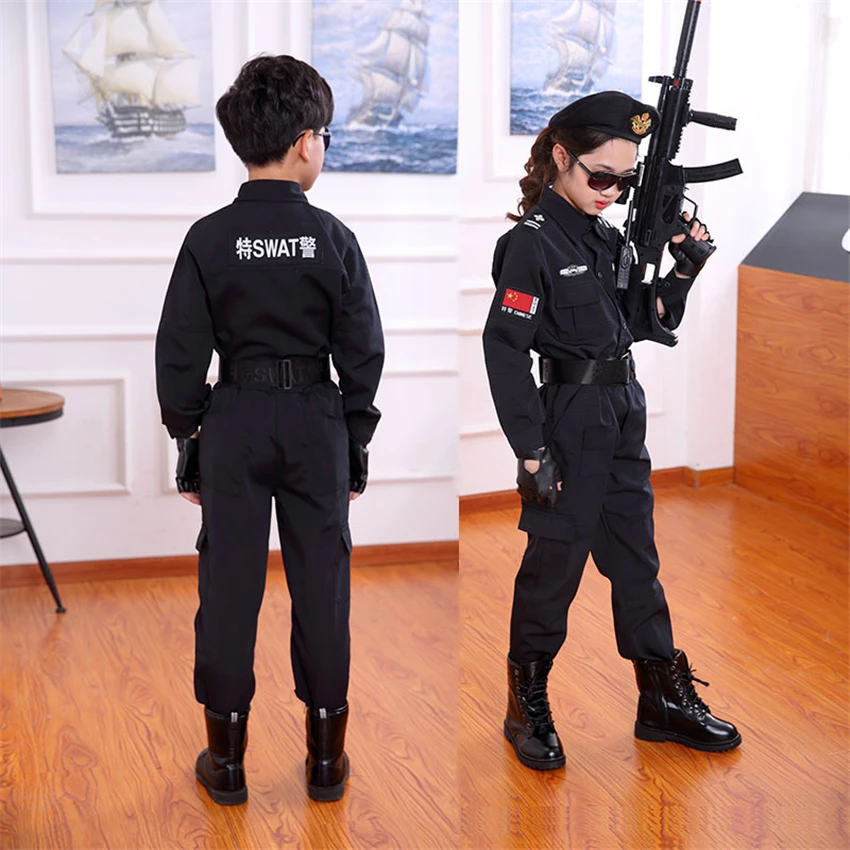 Boys Special Police Clothing Policemen Uniform Children's Day Birthday Gift Halloween Cosplay Costume Kids SWAT Army Performance
Boys Special Police Clothing Policemen Uniform Children's Day Birthday Gift Halloween Cosplay Costume Kids SWAT Army Performance