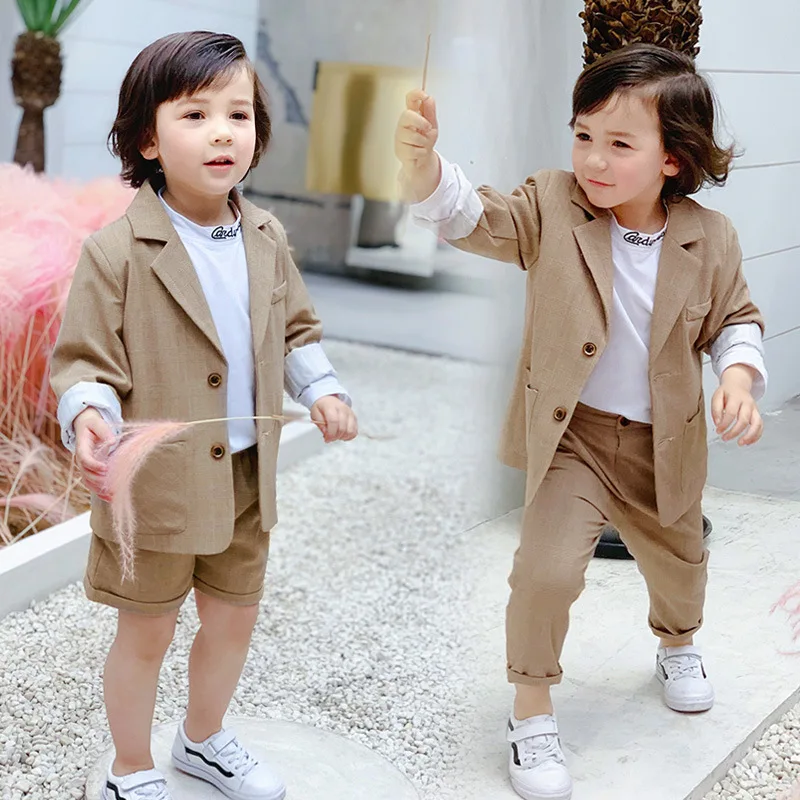 Kids Boys Blazer Sets Spring Summer Baby Boys Korean Style Clothing Set Plaid Blazer Jacket Shorts Pants 2pcs For Children 2-8 Y
Kids Boys Blazer Sets Spring Summer Baby Boys Korean Style Clothing Set Plaid Blazer Jacket Shorts Pants 2pcs For Children 2-8 Y