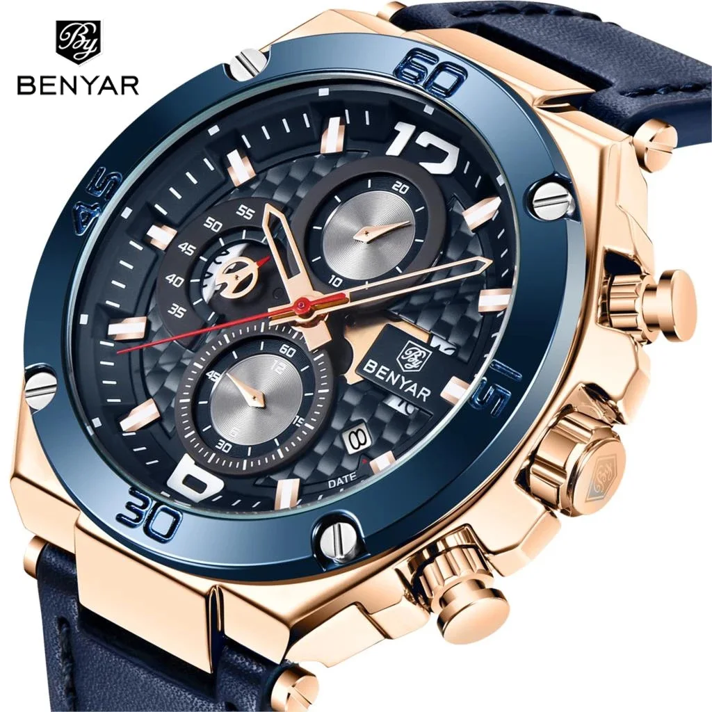 Relogio Masculino 2020 BENYAR Quartz Multifunction Sport Chronograph 30M Waterproof Top Luxury Brand Wrist Watch Clock Men Watch 
Relogio Masculino 2020 BENYAR Quartz Multifunction Sport Chronograph 30M Waterproof Top Luxury Brand Wrist Watch Clock Men Watch