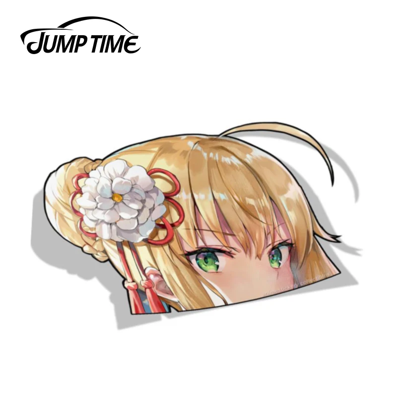 Прыгать время 13 см x 8 9 Fate Stay Night Saber Симпатичные аниме наклейки для автомобиля Waifu