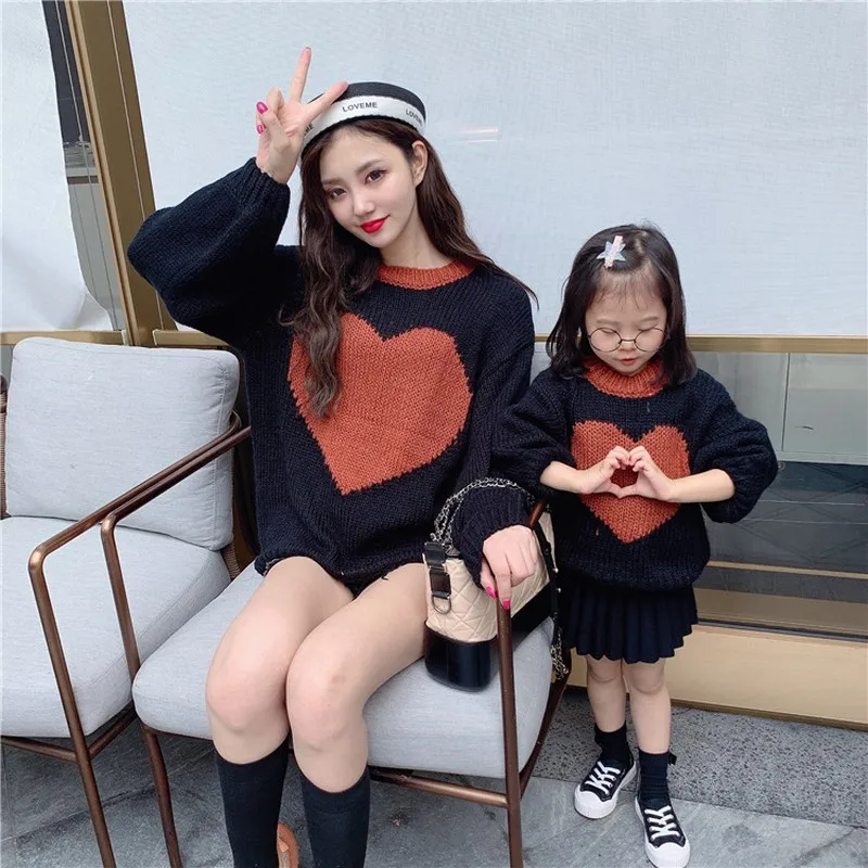 2020 autumn and winter parent-child peach heart sweater sweater loose BF lazy thick woolen sweater
2020 autumn and winter parent-child peach heart sweater sweater loose BF lazy thick woolen sweater