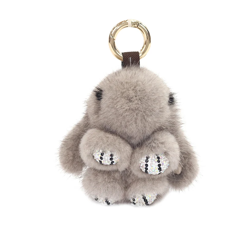 Key-Ring Jewelry Pompom Bunny Real Mink Fur Rabbit Keychain Trinket Fluffy Gift Women Toy Pendant | Украшения и аксессуары