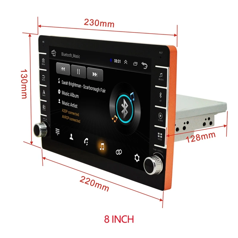 8 Inch Adjustable WIFI Car Stereo Radio Quad-Core Android 8.1 MP5 Player Press Screen GPS Navigator with Button Knob
8 Inch Adjustable WIFI Car Stereo Radio Quad-Core Android 8.1 MP5 Player Press Screen GPS Navigator with Button Knob