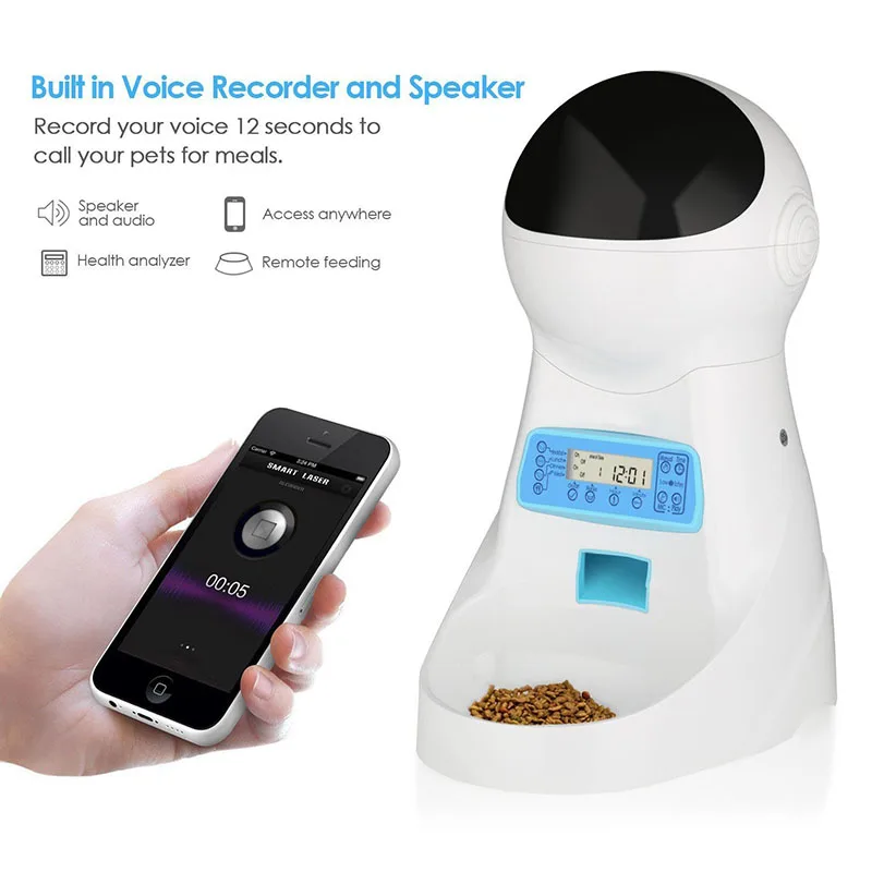 Automatic Pet Feeder 4L With Voice Record Pets Food Bowl For Small Medium Cat Dog LCD Screen Dispensers 4 Times Per Day
Automatic Pet Feeder 4L With Voice Record Pets Food Bowl For Small Medium Cat Dog LCD Screen Dispensers 4 Times Per Day