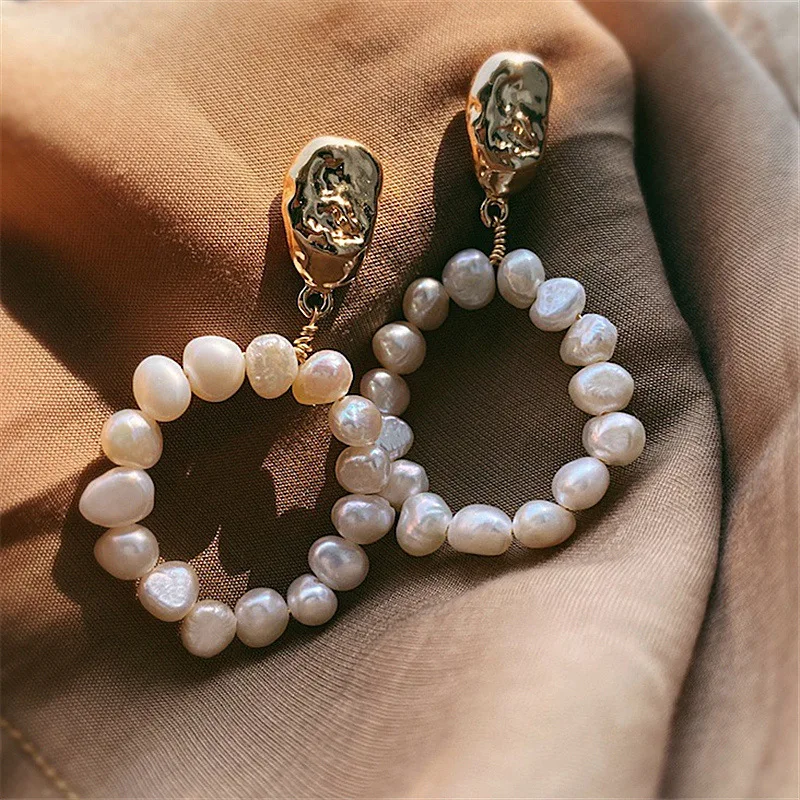 Temperament Baroque Pearl Circle Drop Earrings For Women Etrendy New Jewelry Korean Earings
Temperament Baroque Pearl Circle Drop Earrings For Women Etrendy New Jewelry Korean Earings